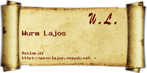 Wurm Lajos névjegykártya